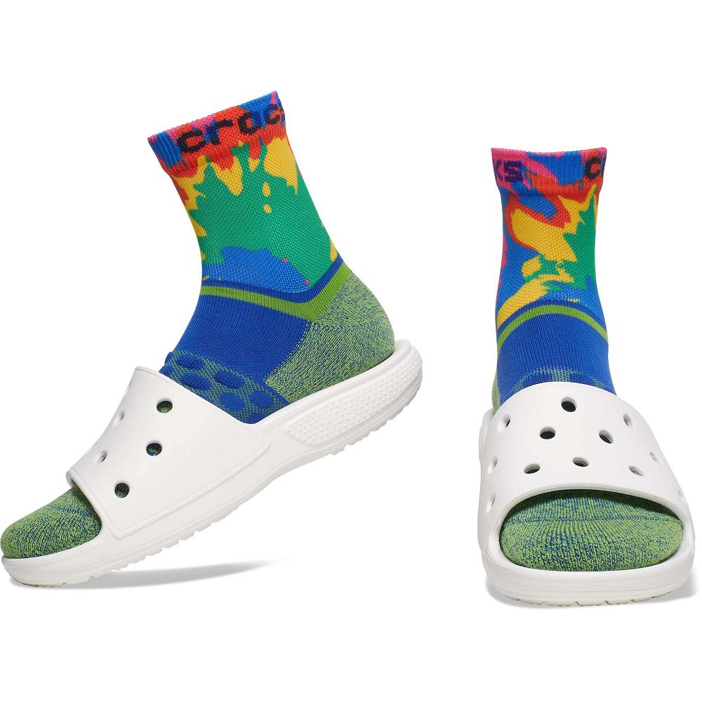 Pink Women's Crocs Adult Quarter Graphic 3-Pack Socks | NZ 1634CTVE